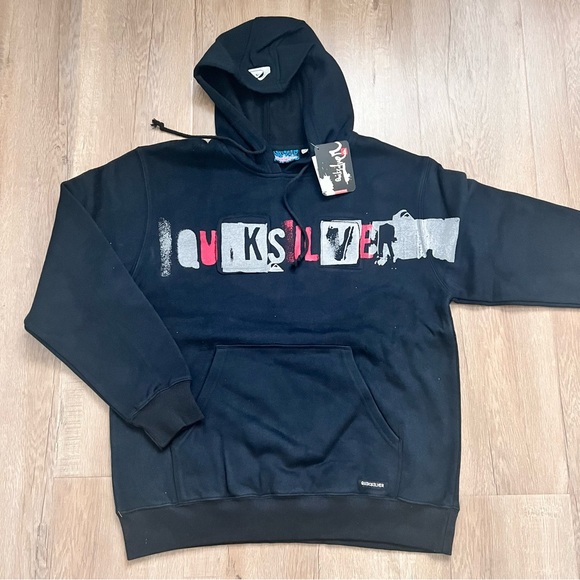 Vintage Quicksilver Hoodie Sweatshirt Navy Y2K‎ Men’s Size S NWT - Picture 1 of 4